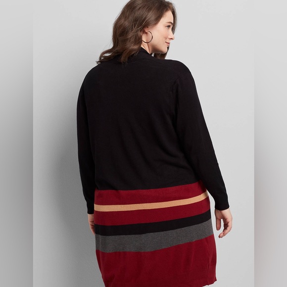 Lane Bryant Colorblock Striped Overpiece Cardigan Duster Sweater - size 14/16 - Picture 10 of 10